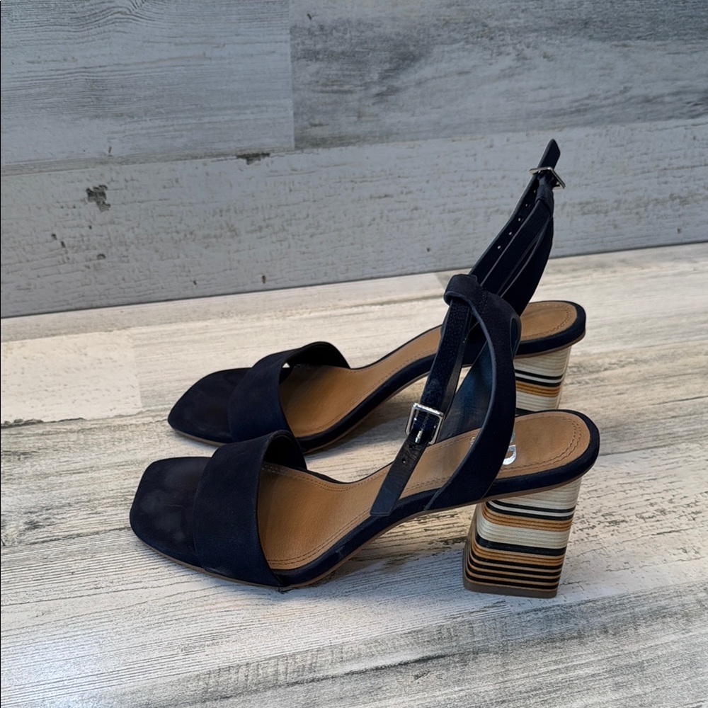 Gianni Bini Navy Heels with Sleek Ankle Strap